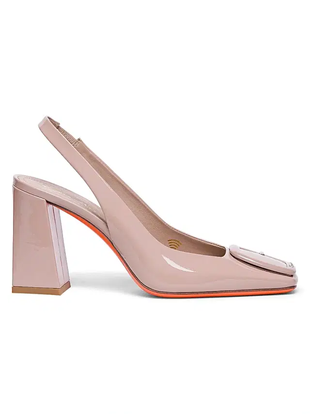 Santoni Women's Patent Leather Block-Heel Pumps - Light Pink