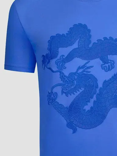 Stefano Ricci Men's Dragon Embroidered Design T-Shirt | Thumbnail 2