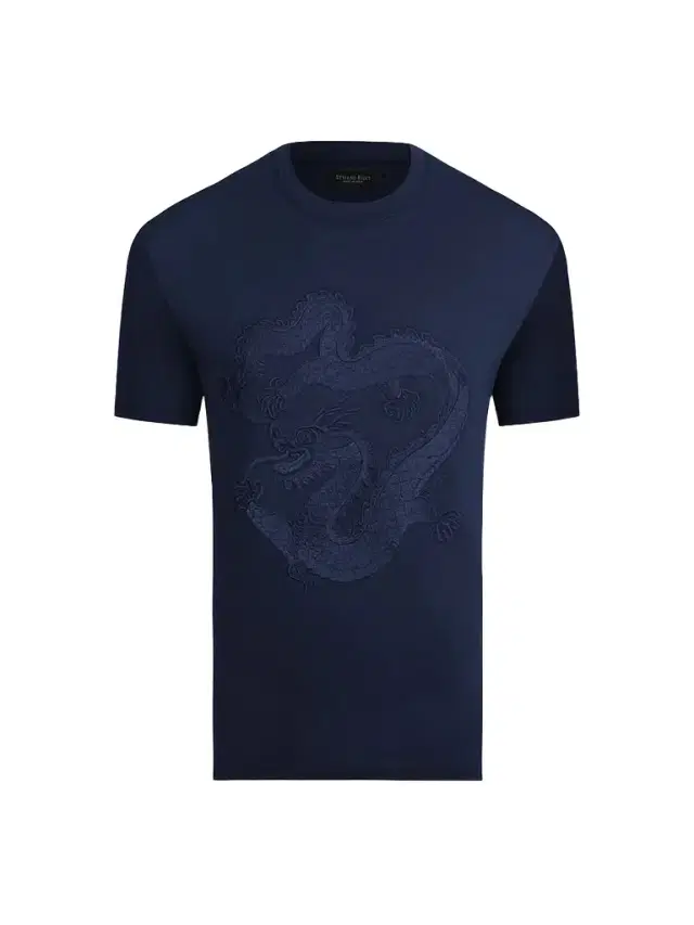 Men's Dragon Embroidered Design T-Shirt - Blue Navy - Size XXL Men's Dragon Embroidered Design T-Shirt - Blue Navy - Size XXL