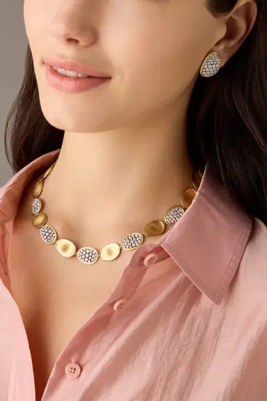 MARCO BICEGO Diamond Lunaria Alternating Petal Necklace | Thumbnail 2