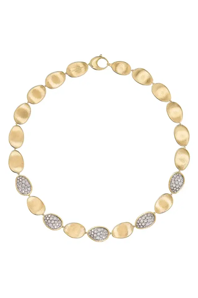 MARCO BICEGO Diamond Lunaria Alternating Petal Necklace