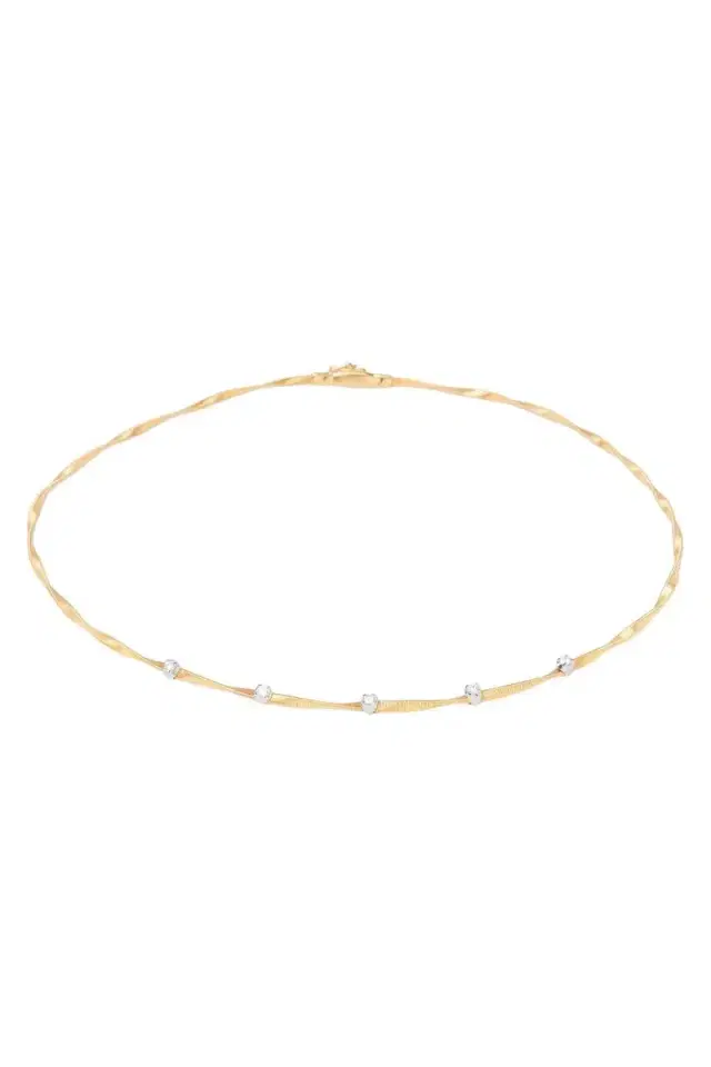 MARCO BICEGO Diamond Marrakech Twisted Coil Station Necklace