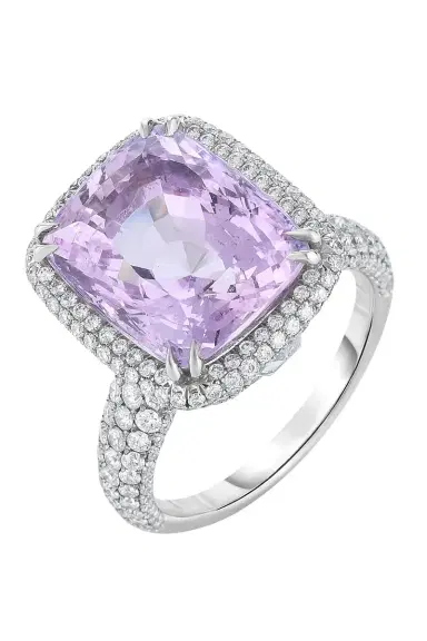 CICADA Pink Sapphire Diamond Halo Ring | Thumbnail 1