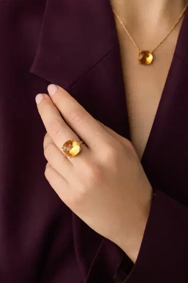 MARCO BICEGO Yellow Quartz Jaipur Cocktail Ring | Thumbnail 2