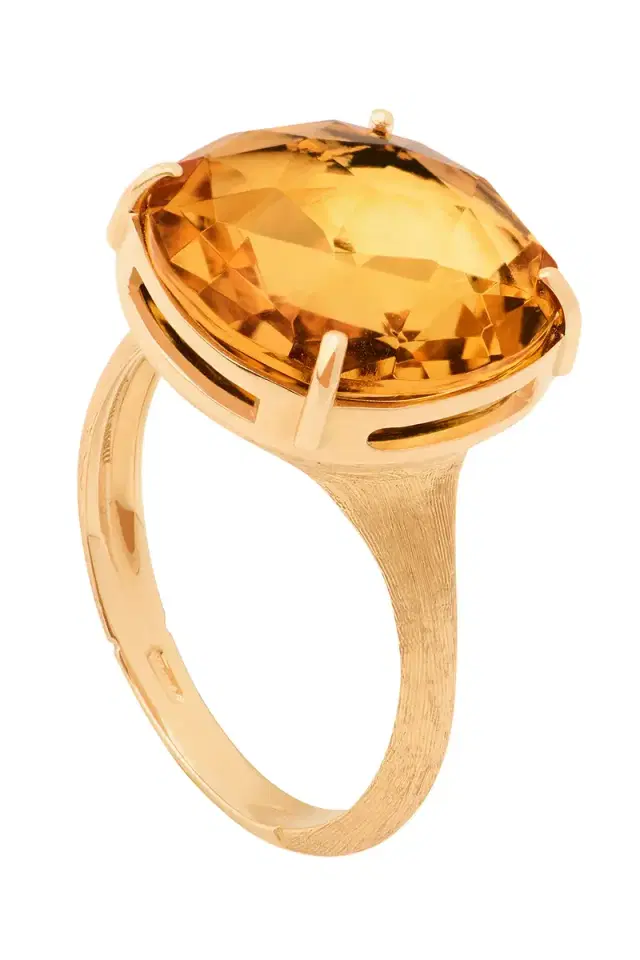 MARCO BICEGO Yellow Quartz Jaipur Cocktail Ring