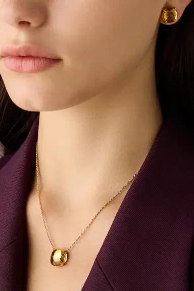 MARCO BICEGO Yellow Quartz Jaipur Cushion Pendant Necklace | Thumbnail 2
