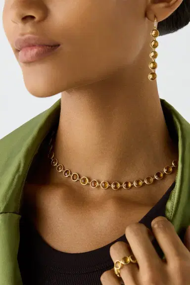 MARCO BICEGO Yellow Quartz Jaipur Link Necklace | Thumbnail 2