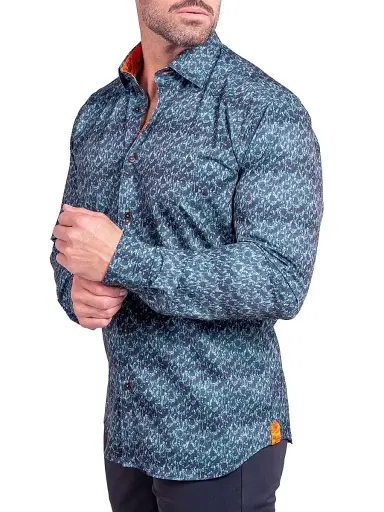 Maceoo Men's Fibonacci Stretch Ascension Shirt - Blue - Size XXXL | Thumbnail 3