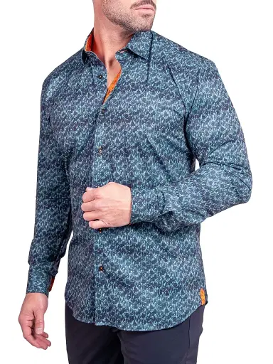 Maceoo Men's Fibonacci Stretch Ascension Shirt - Blue - Size XXXL | Thumbnail 5