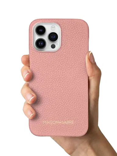 Maison de Sabre Leather Phone Case (iPhone 15 Pro Max) - Pink Lily | Thumbnail 4