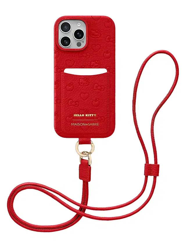 Maison de Sabre Hello Kitty Sling Phone Case (iPhone 16 Pro Max) - Pomegranate Red