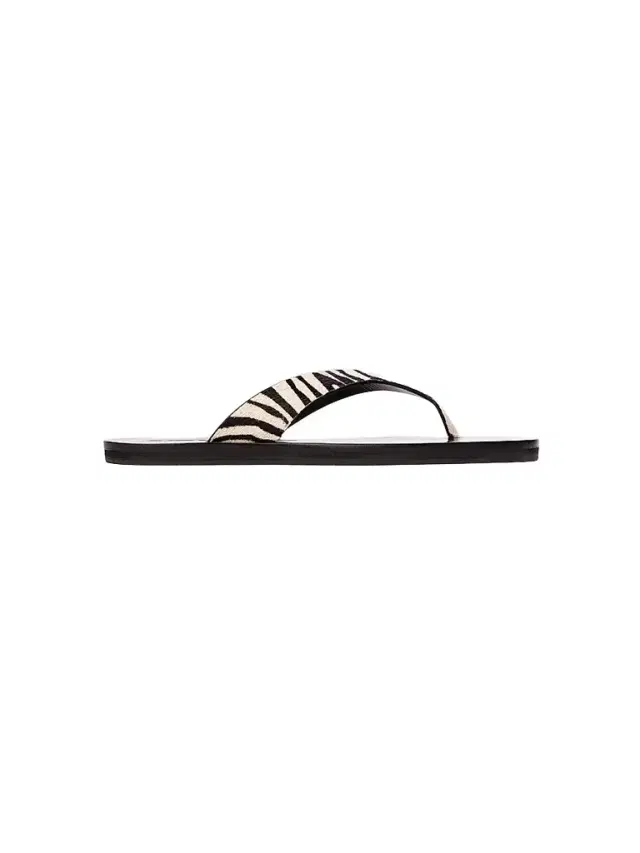 Black Suede Studio Women's Bae Pony Hair Sandals - Zebra Pony Hair - Size 12