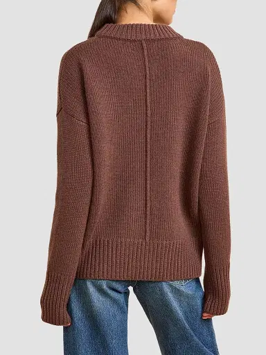 La Ligne Women's Solid Marin Sweater - Chocolate | Thumbnail 5