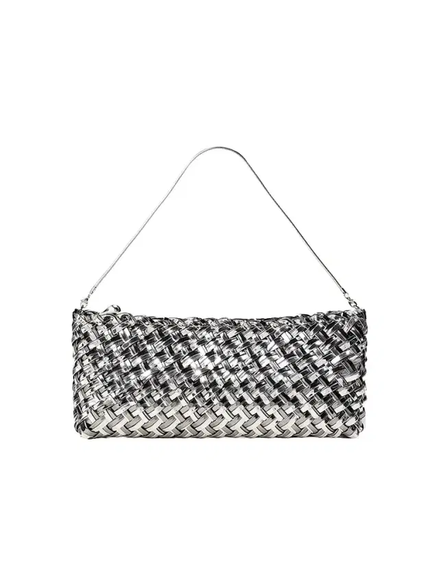 Naghedi Women's Gala Double Weave Metallic Clutch Bag - Pewter