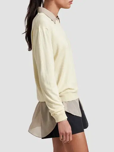 La Ligne Women's Ben V-Neck Sweater - Butter | Thumbnail 3