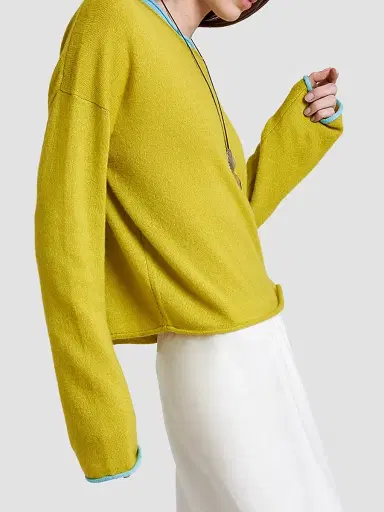 La Ligne Women's Dominick Sweater - Key Lime Aqua - Size XL | Thumbnail 4