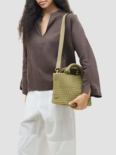 Naghedi Women's St. Barths  Tote Bag - Bottle Green | Thumbnail 3