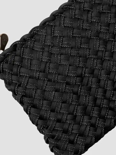 Naghedi Women's St. Barths Medium Double Weave Tote Bag - Jet | Thumbnail 4 Naghedi Women's St. Barths Medium Double Weave Tote Bag - Jet | Thumbnail 4
