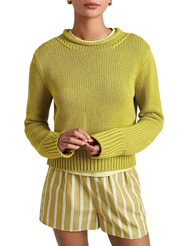 La Ligne Women's Solid Mini Marina Sweater - Key Lime