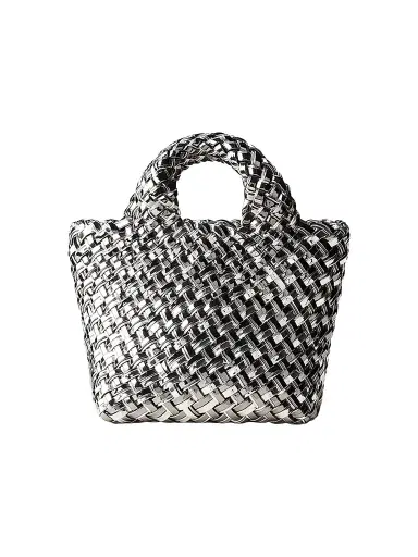 Naghedi Women's St. Barths Petit Double Weave Metallic Top Handle Bag | Thumbnail 1