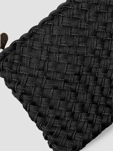 Naghedi Women's Nomad Medium Double Weave Denim Hobo Shoulder Bag - Jet | Thumbnail 5 Naghedi Women's Nomad Medium Double Weave Denim Hobo Shoulder Bag - Jet | Thumbnail 5