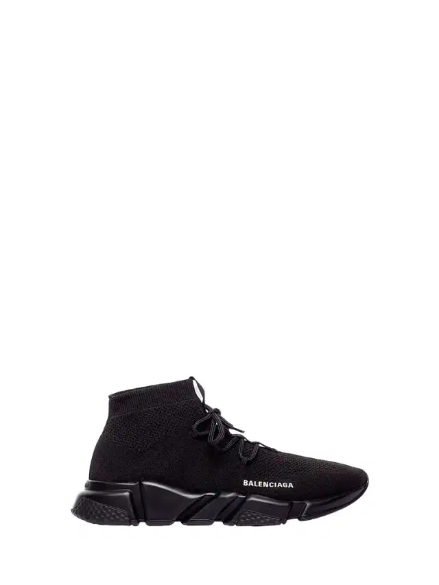 Balenciaga Men's Speed Lace-Up Recycled Knit Sneakers - Black