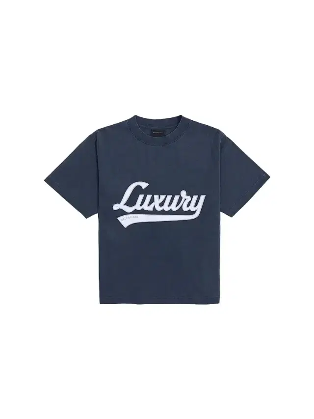 Balenciaga Women's Luxury Script Medium Fit T-Shirt - Washed Navy