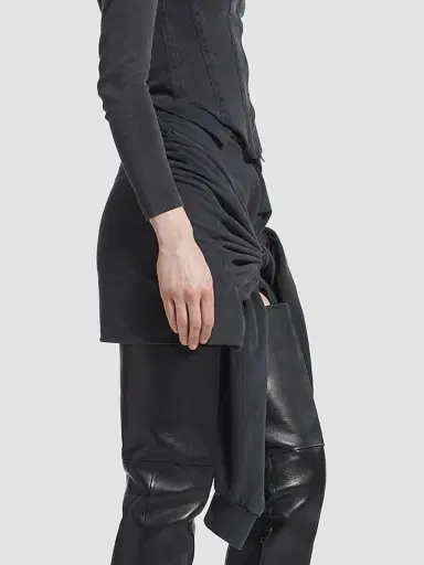 Balenciaga Women's Knotted Polo Skirt - Faded Black | Thumbnail 4