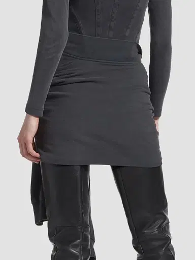 Balenciaga Women's Knotted Polo Skirt - Faded Black | Thumbnail 5