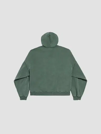 Balenciaga Men's Icon Stencil Fit Hoodie - Dark Green | Thumbnail 2 Balenciaga Men's Icon Stencil Fit Hoodie - Dark Green | Thumbnail 2