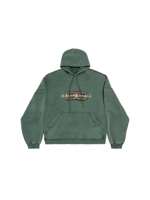 Balenciaga Men's Icon Stencil  Fit Hoodie - Dark Green