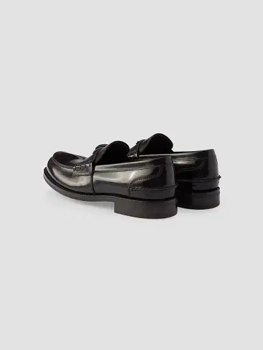 Prada Men's Brushed Leather Loafers - Brown | Thumbnail 3
