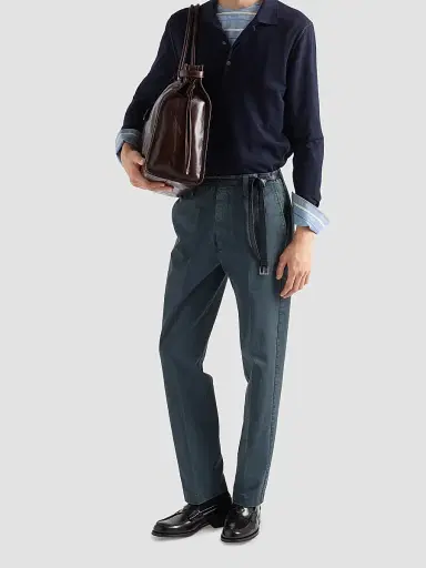 Prada Men's Brushed Leather Loafers - Brown | Thumbnail 6