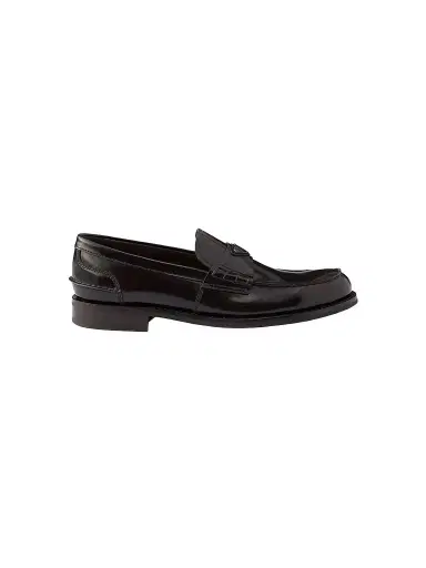 Prada Men's Brushed Leather Loafers - Brown | Thumbnail 1