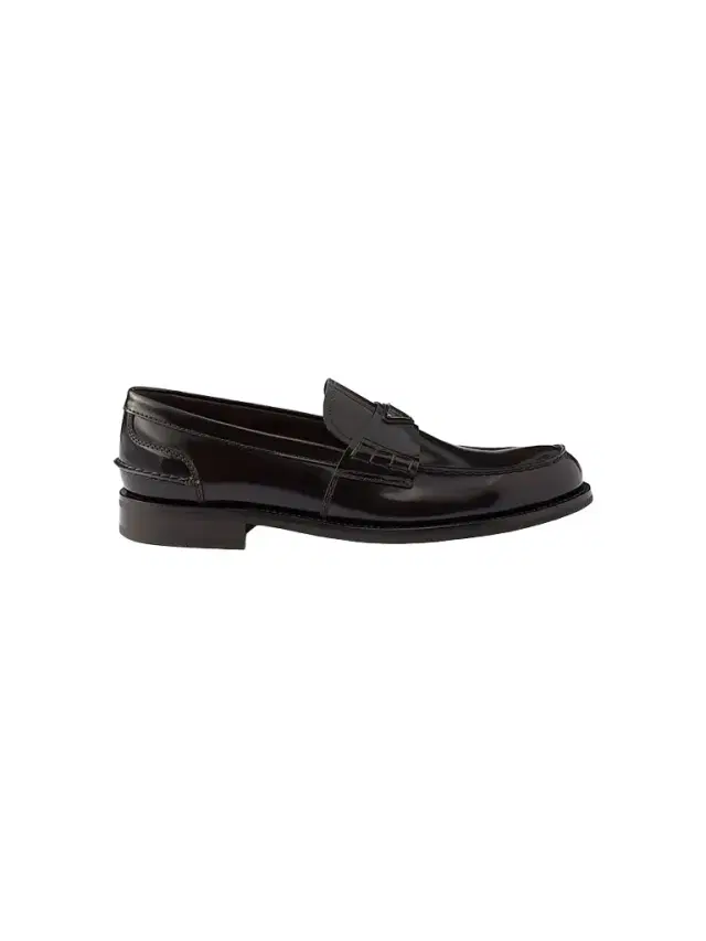 Prada Men's Brushed Leather Loafers - Brown