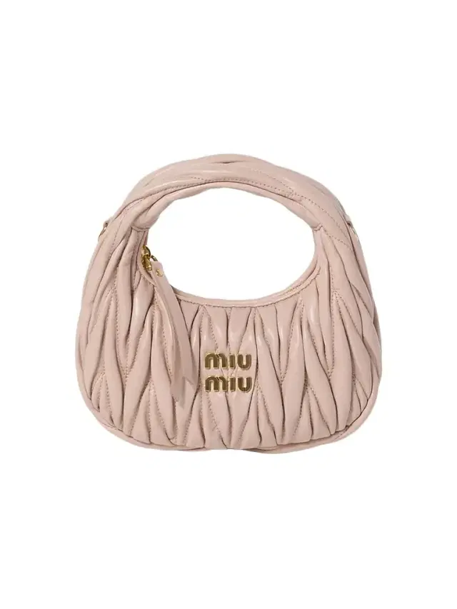 Miu Miu Women's Wander Matelassé Nappa Leather Hobo Mini-Bag - Light Pink
