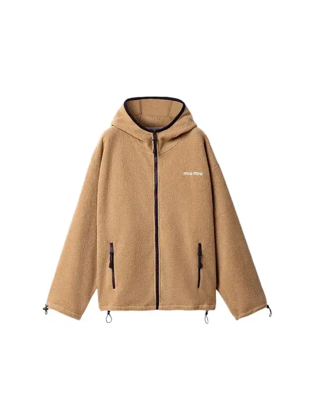 Miu Miu Women's Cotton Fleece Zipper Hoodie - Brown