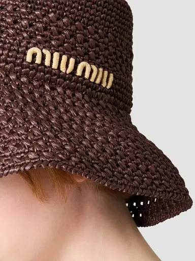 Miu Miu Women's Raffia Hat - Brown - Size Small | Thumbnail 3 Miu Miu Women's Raffia Hat - Brown - Size Small | Thumbnail 3
