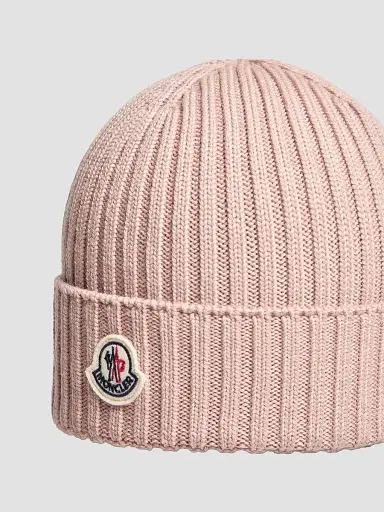 Moncler Little Girl's & Girl's Beanie Hat in Wool - Pink | Thumbnail 3 Moncler Little Girl's & Girl's Beanie Hat in Wool - Pink | Thumbnail 3