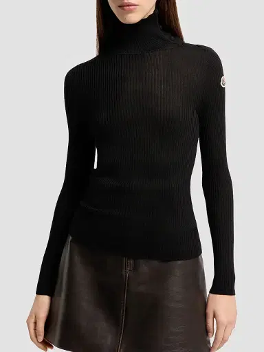 Moncler Women's Sweater in Wool - Black - Size XL | Thumbnail 2