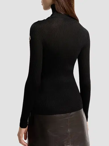 Moncler Women's Sweater in Wool - Black - Size XL | Thumbnail 3