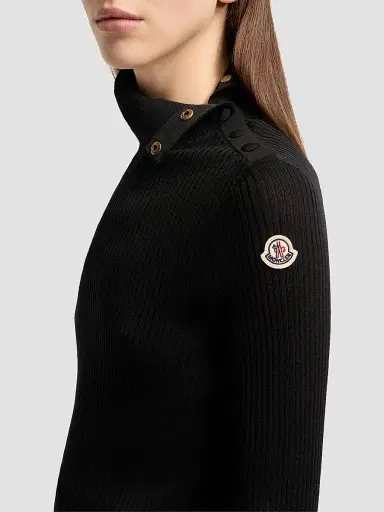 Moncler Women's Sweater in Wool - Black - Size XL | Thumbnail 4