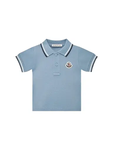 Moncler Baby Boy's & Little Boy's Polo Shirt in Cotton Piquet - Light Blue | Thumbnail 1