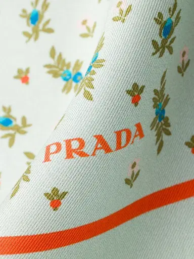 Prada Women's Printed Twill Scarf | Thumbnail 3 Prada Women's Printed Twill Scarf | Thumbnail 3