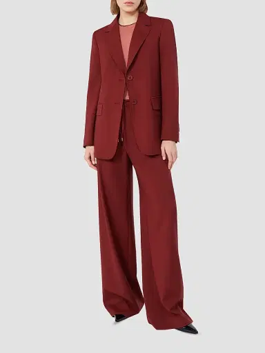 Max Mara Women's Single Breasted Woollen Cloth Jacket - Ruby - Size 14 | Thumbnail 2 Max Mara Women's Single Breasted Woollen Cloth Jacket - Ruby - Size 14 | Thumbnail 2