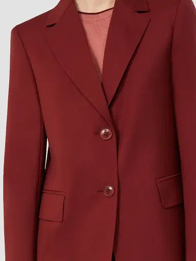 Max Mara Women's Single Breasted Woollen Cloth Jacket - Ruby - Size 14 | Thumbnail 5 Max Mara Women's Single Breasted Woollen Cloth Jacket - Ruby - Size 14 | Thumbnail 5