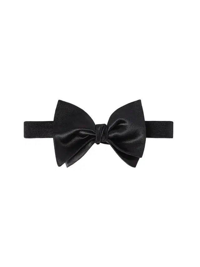 Brunello Cucinelli Men's Cotton and Silk Satin Bow Tie - Black