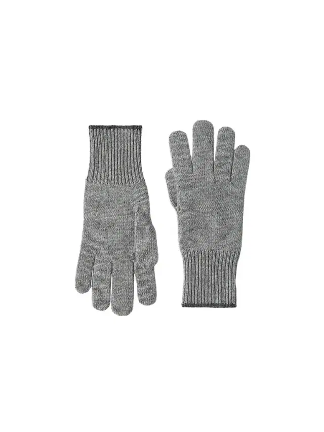 Brunello Cucinelli Men's Cashmere Knit Gloves - Dark Grey