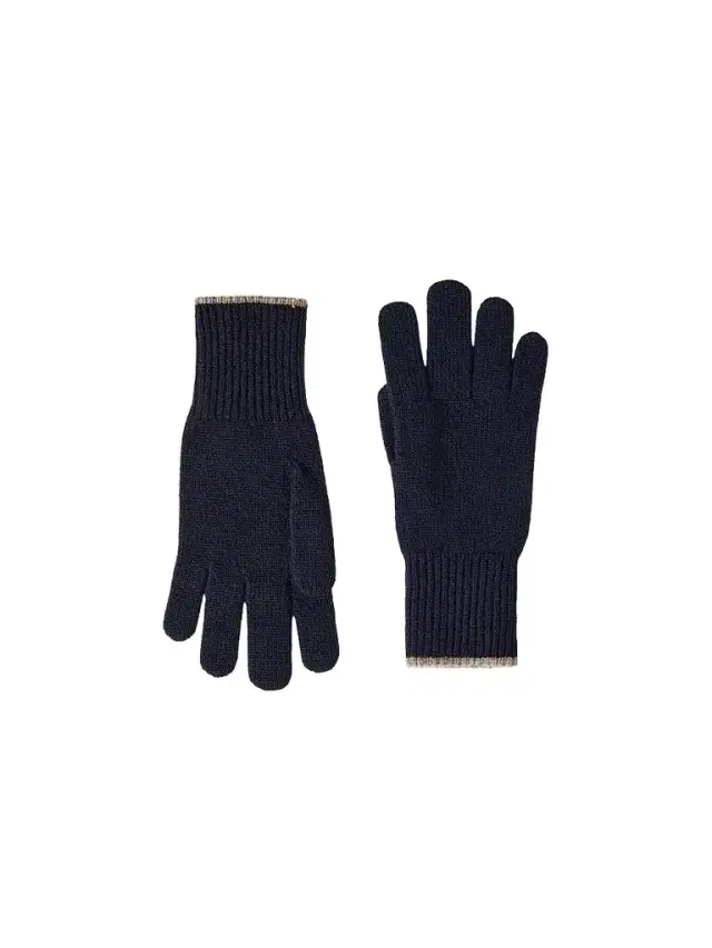 Brunello Cucinelli Men's Cashmere Knit Gloves - Navy Blue