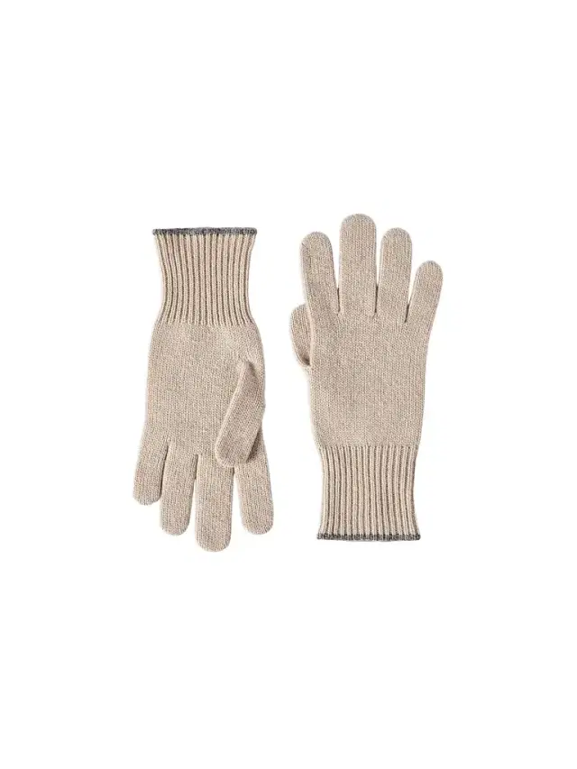 Brunello Cucinelli Men's Cashmere Knit Gloves - Sand